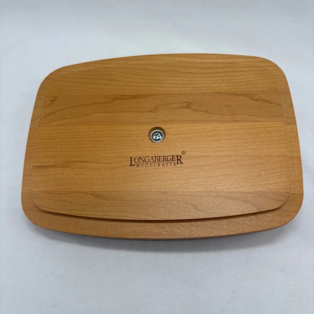 Longaberger Woodcrafts Rectangle Lid Square Knob Basket Lid 8